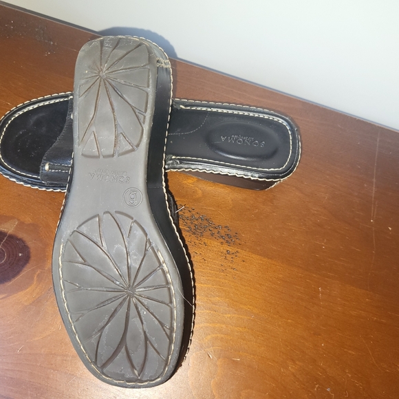 Sonoma Black Leather Slide Sandals - Picture 5 of 5